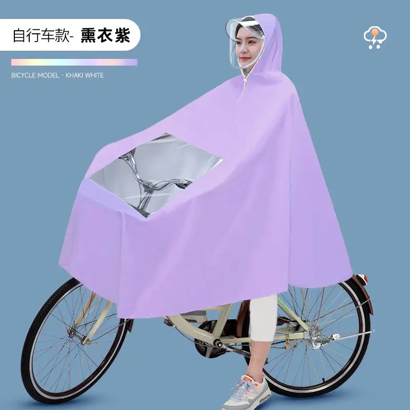 Parent-child Electric Battery Car Raincoat Single Motorcycle Transparent Long Body Rainstorm Poncho Wholesale - Image 16