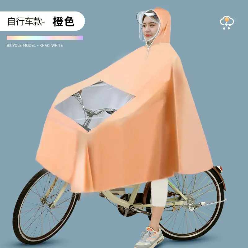 Parent-child Electric Battery Car Raincoat Single Motorcycle Transparent Long Body Rainstorm Poncho Wholesale - Image 18