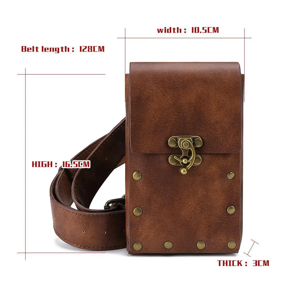 Women's Steampunk Chain Shoulder Bag Black Gold