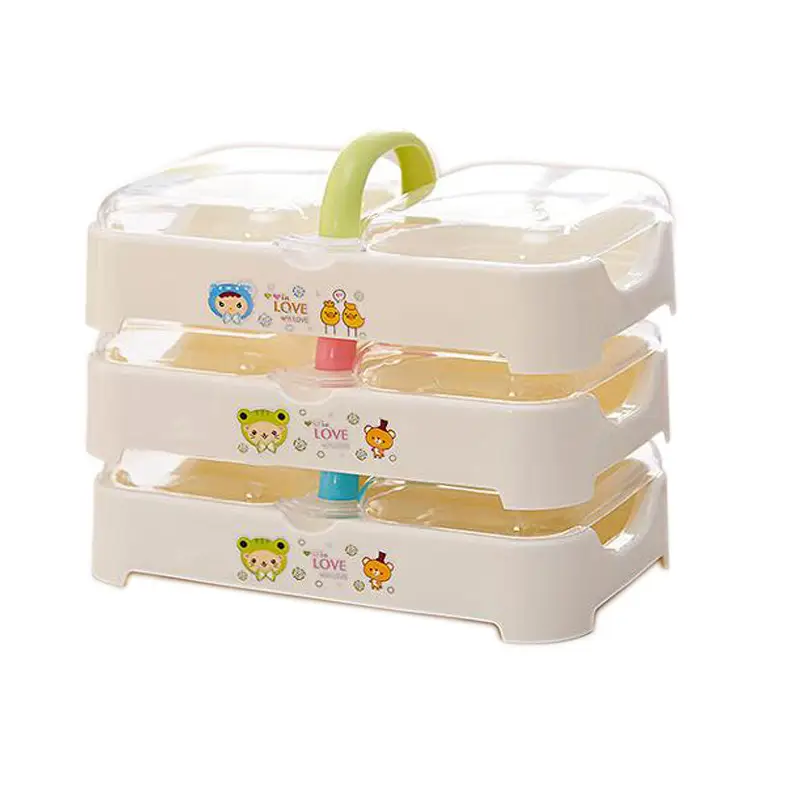 Double Compartment Laundry Soap Box with Lid Drain