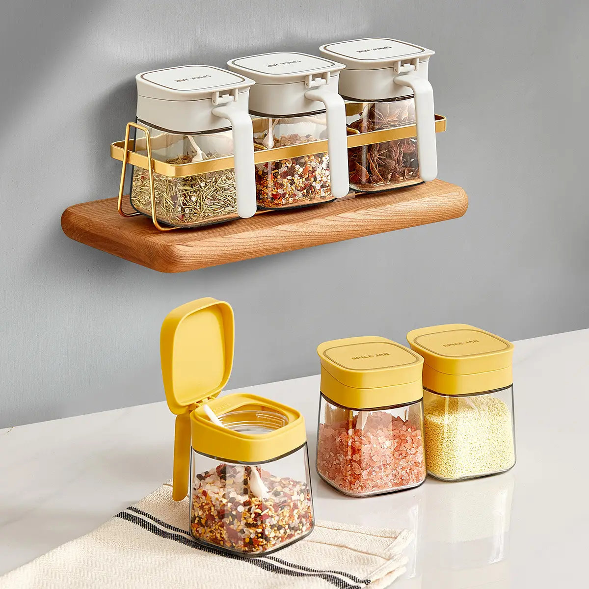 Glass Seasoning Box Set for Kitchen Storage - Image 6