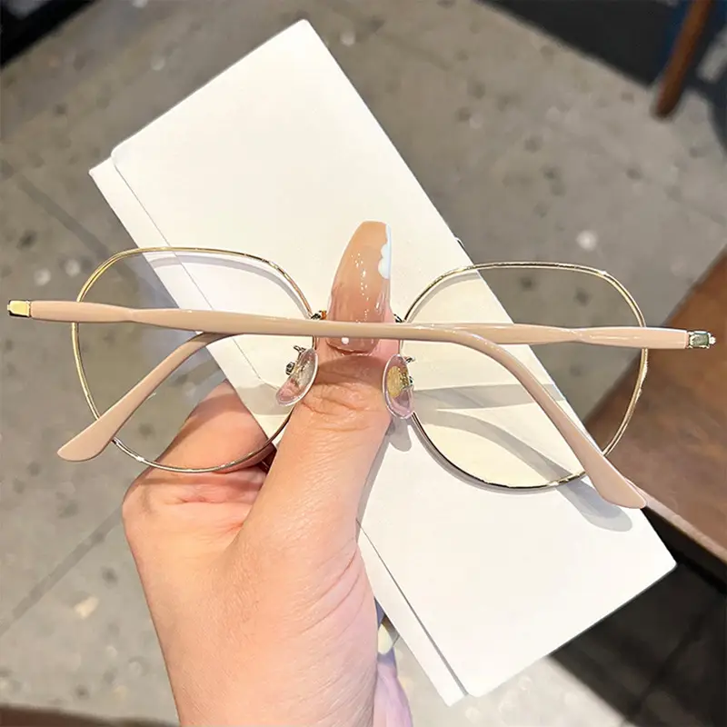 Milk Tea Color Anti-Blue Light Mirror Glasses for Women - Image 3