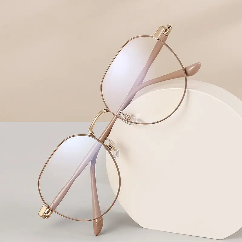 Milk Tea Color Anti-Blue Light Mirror Glasses for Women - Image 4