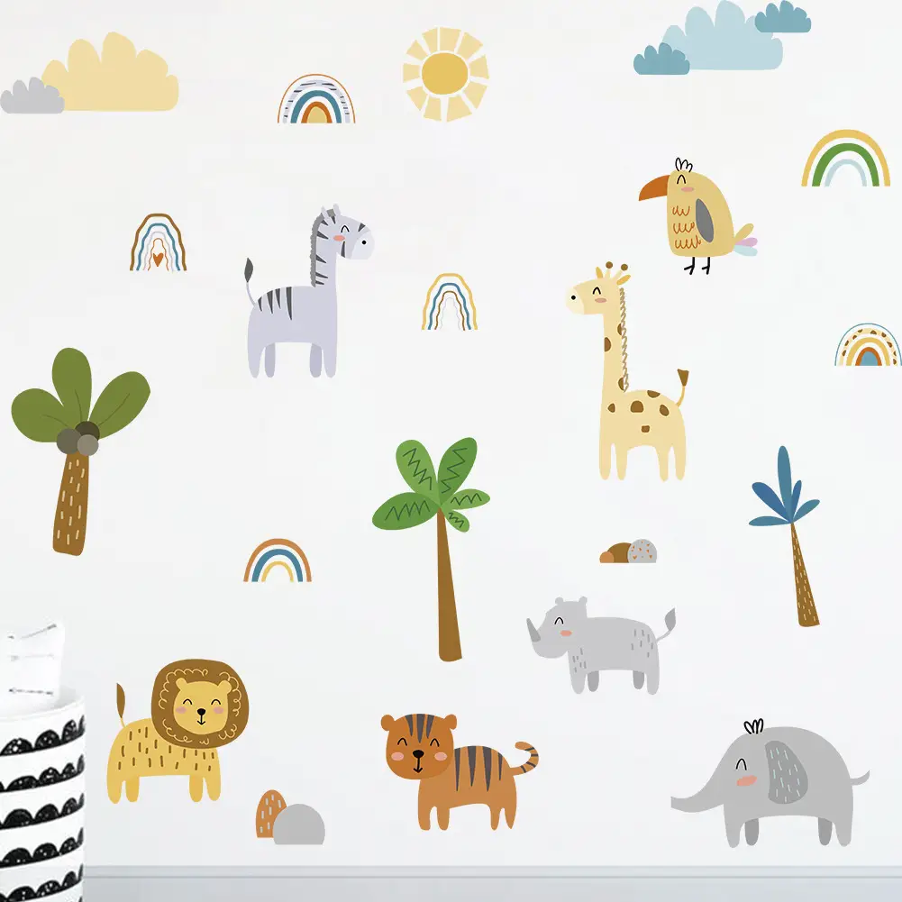 Jungle Animal Wall Stickers for Kids Room Decor — feature 9