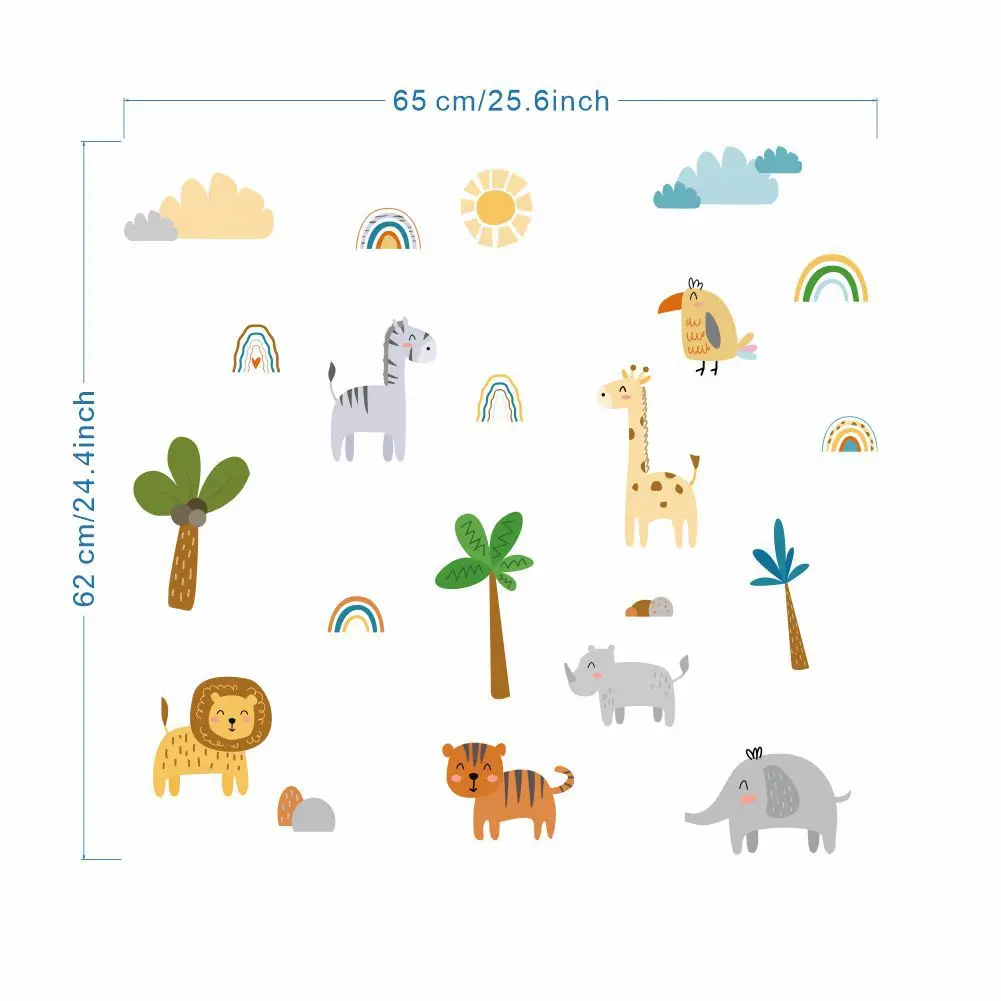 Jungle Animal Wall Stickers for Kids Room Decor — feature 2