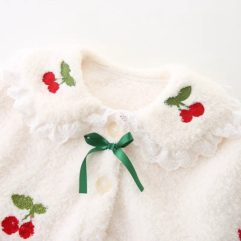 Baby Fleece Lined Warm Coat Red Pants Set