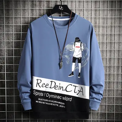 Men Graphic Sweatshirt Set Dinosaur Print Teal Black - Image 11