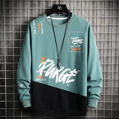 Men Graphic Sweatshirt Set Dinosaur Print Teal Black - Image 9