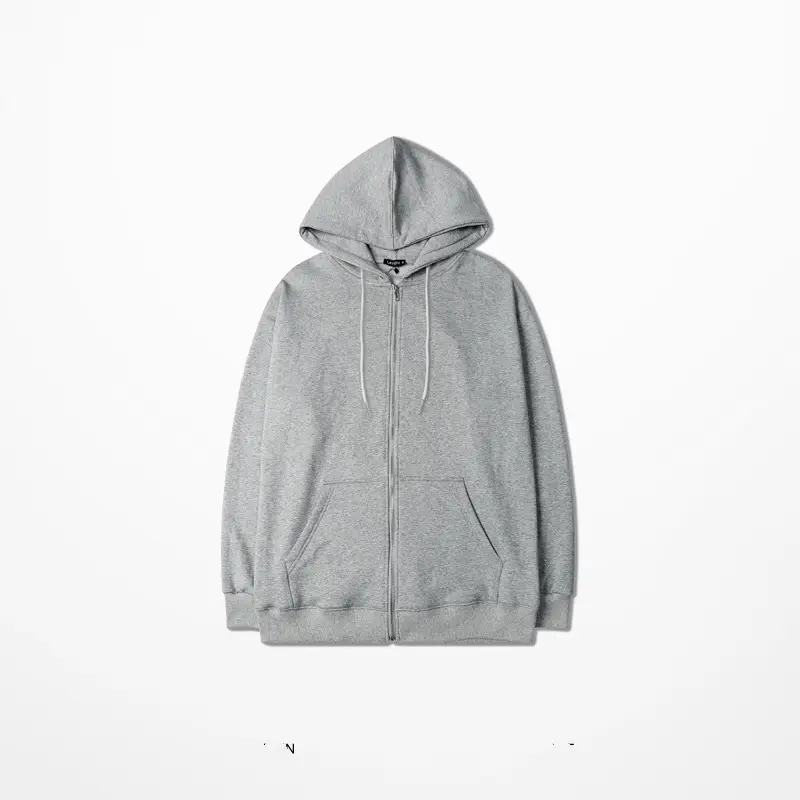 Men Black Fleece Zipper Hoodie Plus Size