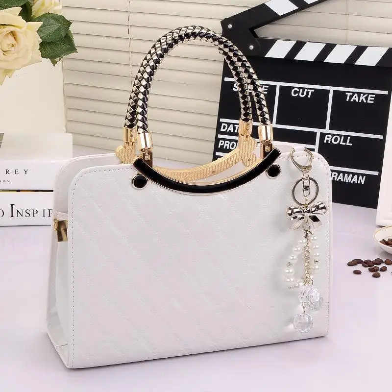 White Women's Crossbody Bag with Pearl Tassel — feature 4