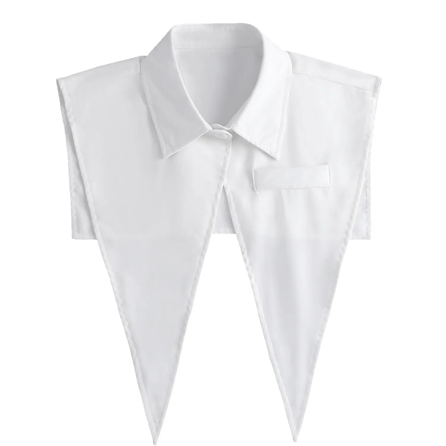 Black Pointed Collar Summer Shirt Shawl Vest - Image 7