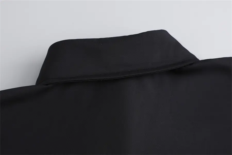 Black Pointed Collar Summer Shirt Shawl Vest — feature 17