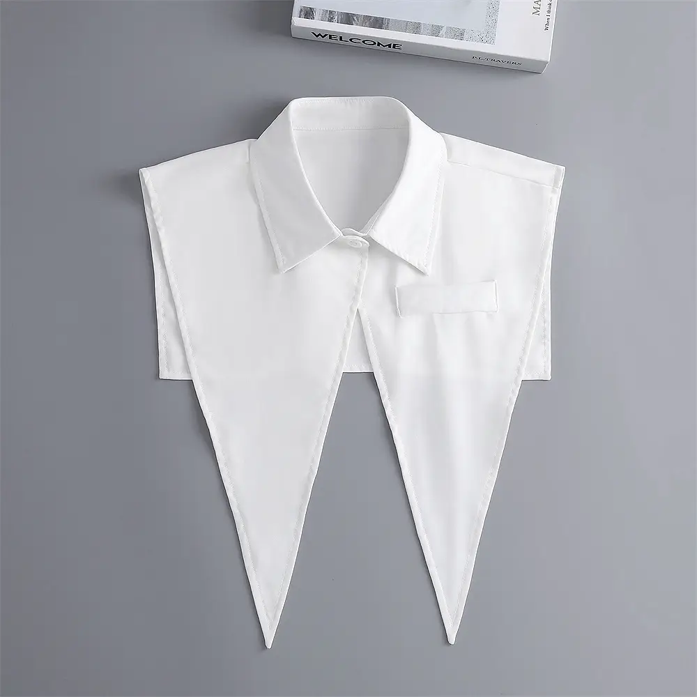 Black Pointed Collar Summer Shirt Shawl Vest — feature 19