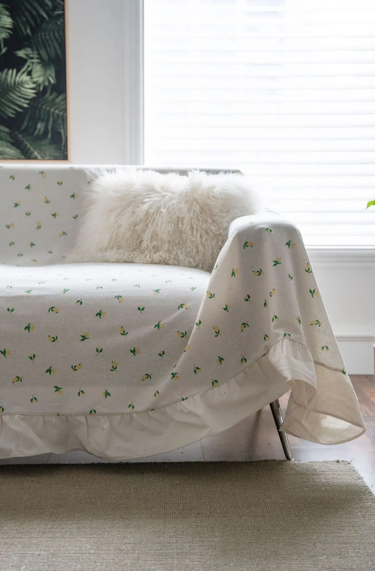 Yiman Qiyun Sofa Towel Lemon Printed Fresh Flounces Multi-functional Cover — feature 4
