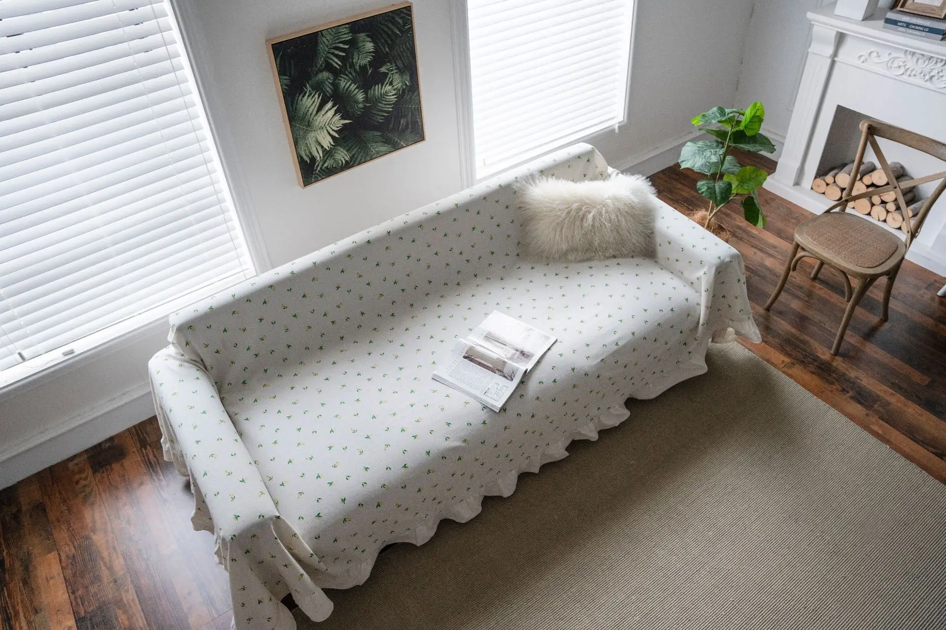 Yiman Qiyun Sofa Towel Lemon Printed Fresh Flounces Multi-functional Cover — feature 7