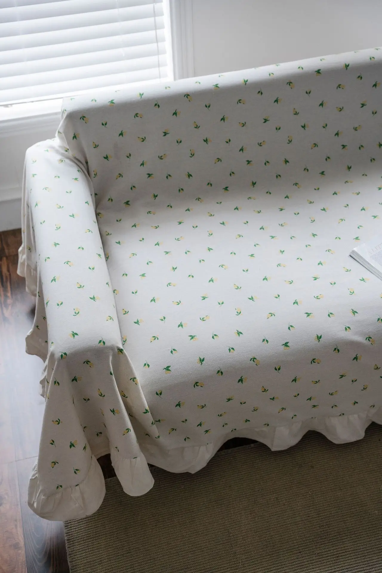Yiman Qiyun Sofa Towel Lemon Printed Fresh Flounces Multi-functional Cover — feature 9