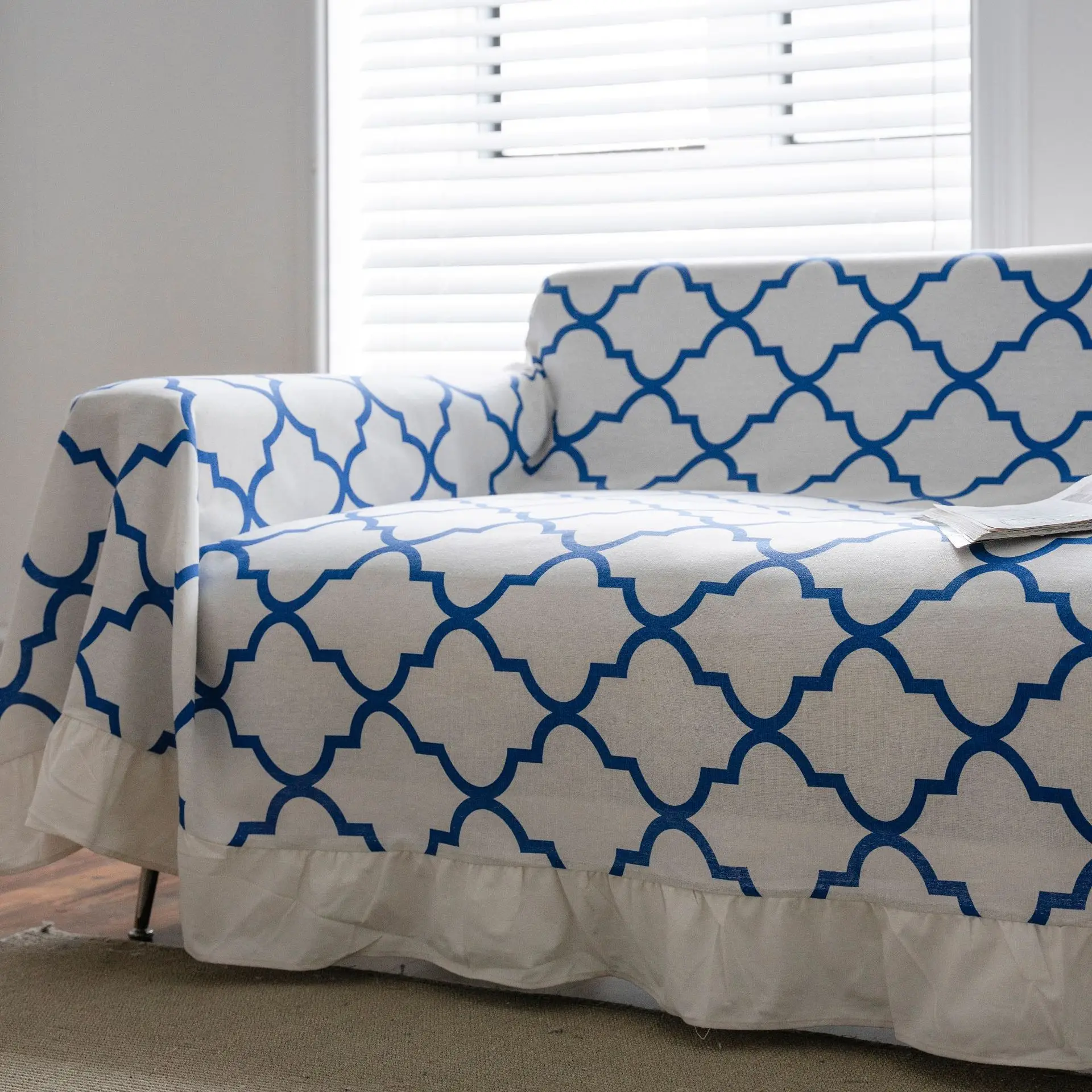 Yiman Qiyun Sofa Towel Lemon Printed Fresh Flounces Multi-functional Cover - Image 25