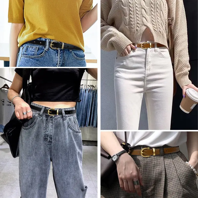 Women Genuine Leather Belt Autumn Style White Brown - Image 6