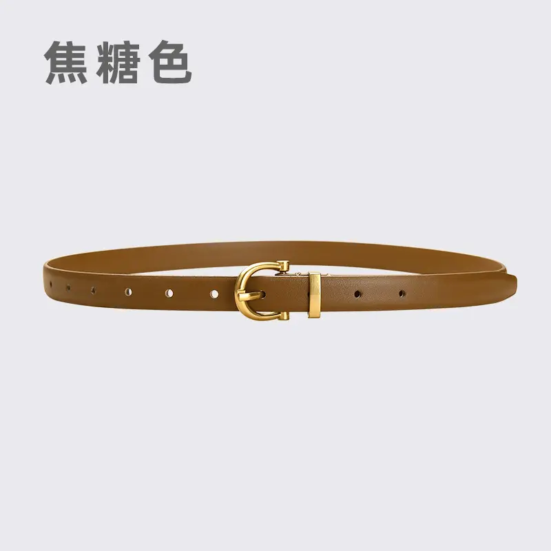 Women Genuine Leather Belt Autumn Style White Brown - Image 2