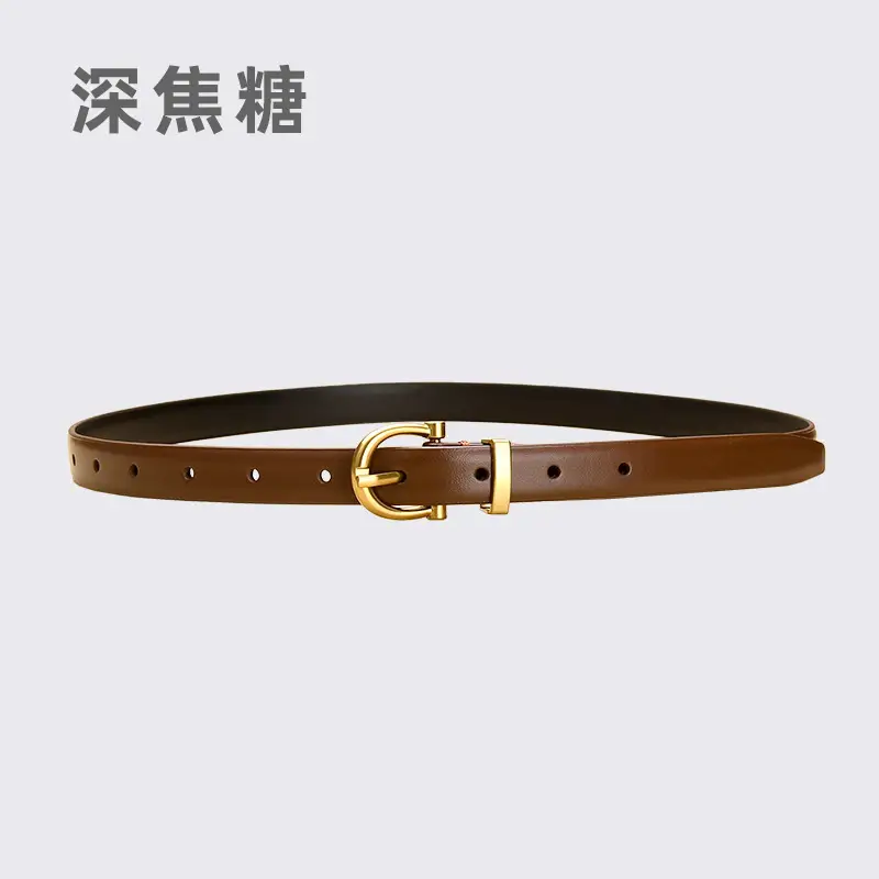 Women Genuine Leather Belt Autumn Style White Brown - Image 3