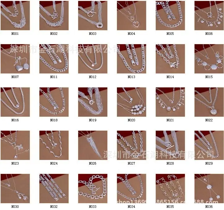 European & American Style Copper Silver Plated Car Flower Chain Necklace 16-30inch — feature 4