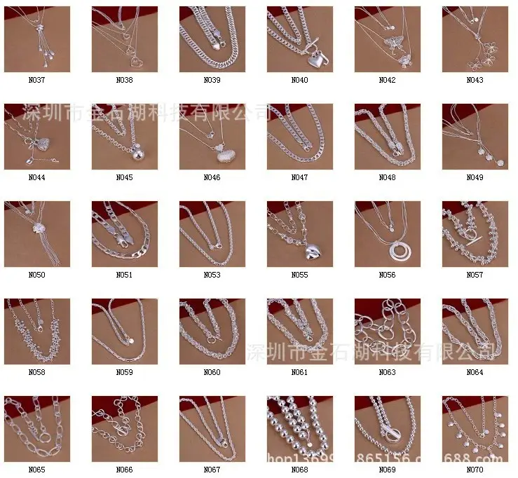 European & American Style Copper Silver Plated Car Flower Chain Necklace 16-30inch — feature 5