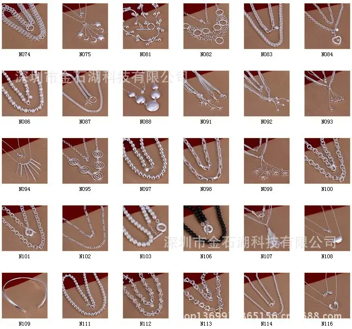 European & American Style Copper Silver Plated Car Flower Chain Necklace 16-30inch — feature 6