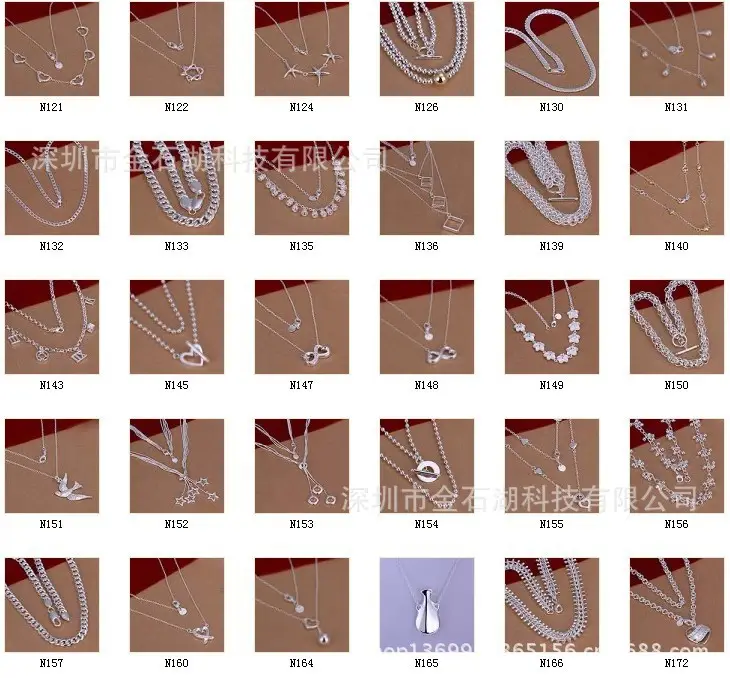 European & American Style Copper Silver Plated Car Flower Chain Necklace 16-30inch — feature 7