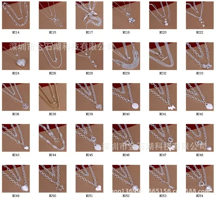 European & American Style Copper Silver Plated Car Flower Chain Necklace 16-30inch — feature 9