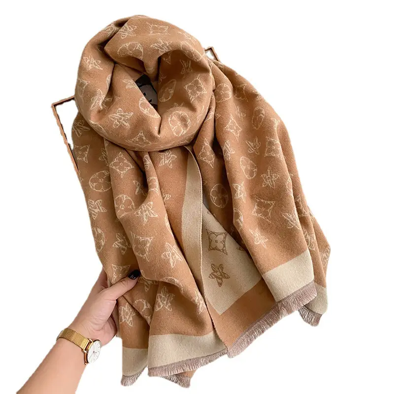 Double-sided Cashmere Scarf Women Autumn Winter Warm - Image 11