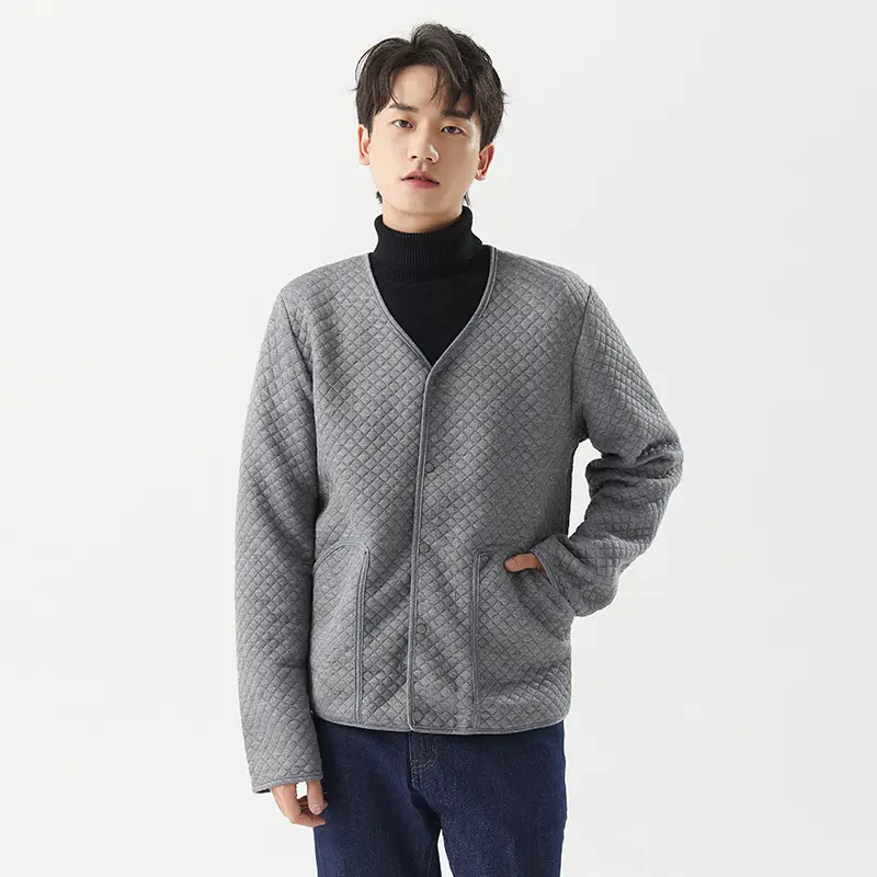 Men's Black Knitted V-Neck Long Sleeve Top - Image 4