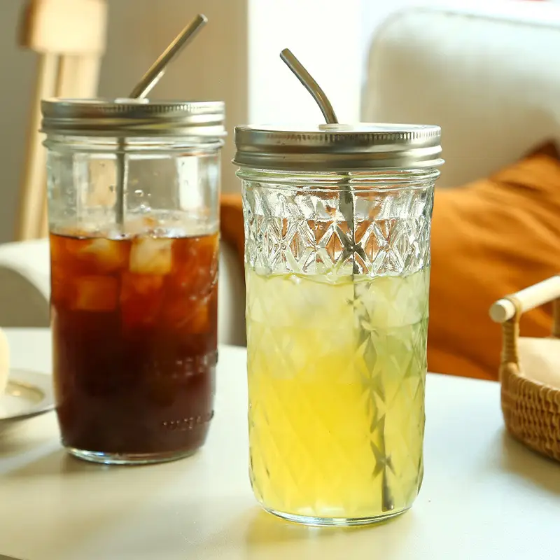 Glass Mason Cup Cold Brew with Straw & Lid - Image 6
