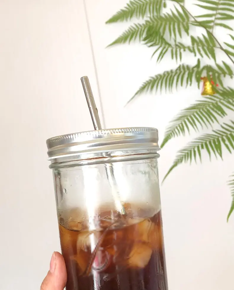 Glass Mason Cup Cold Brew with Straw & Lid — feature 4
