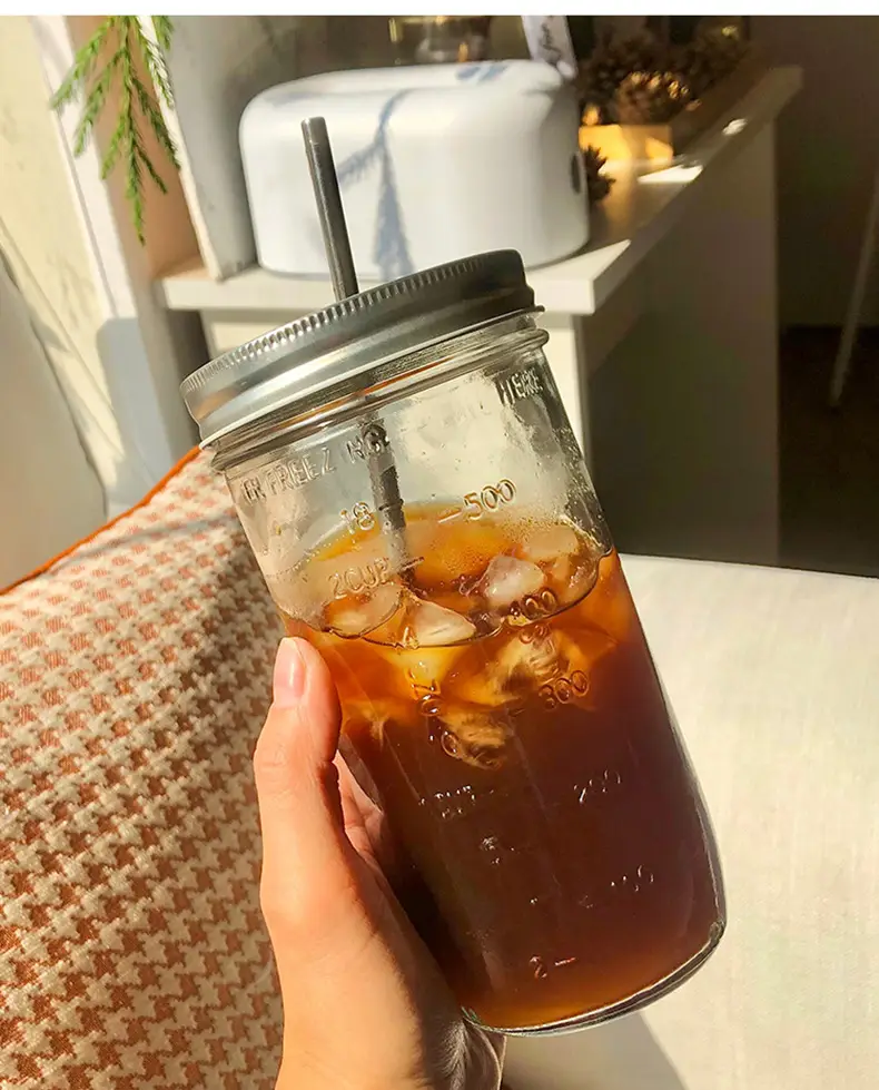 Glass Mason Cup Cold Brew with Straw & Lid — feature 7