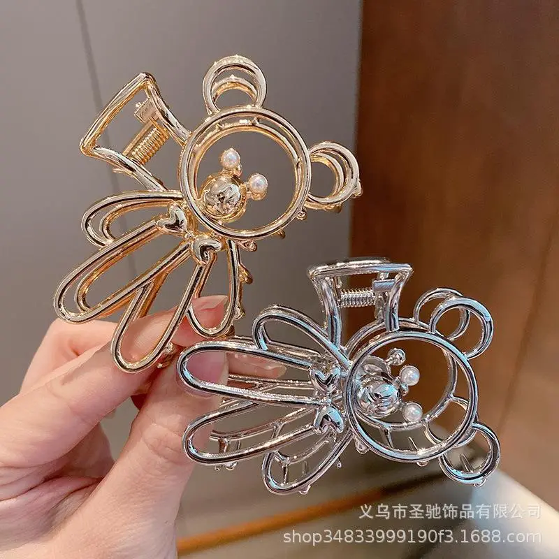 Gold Metal Korean Ins Bear Hairpin for Women