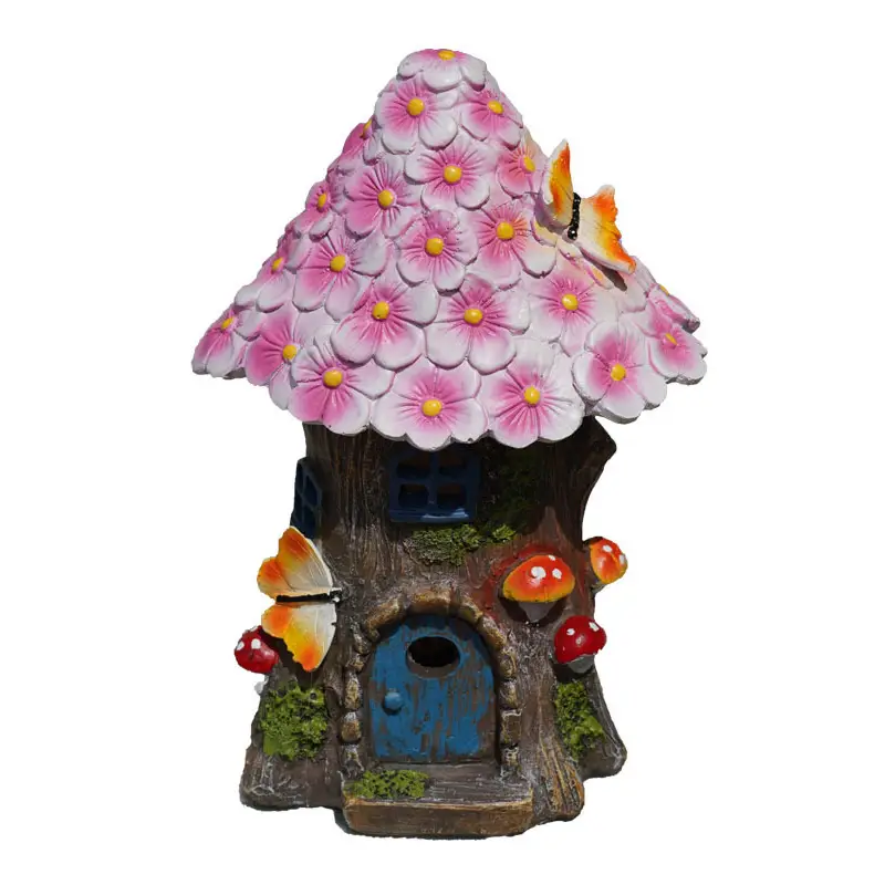 Resin Flower House Solar LED Light for Lawn Decor - Image 7