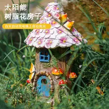 Resin Flower House Solar LED Light for Lawn Decor — feature 1