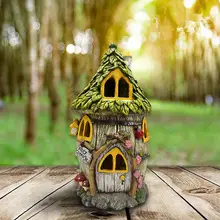 Resin Flower House Solar LED Light for Lawn Decor — feature 4