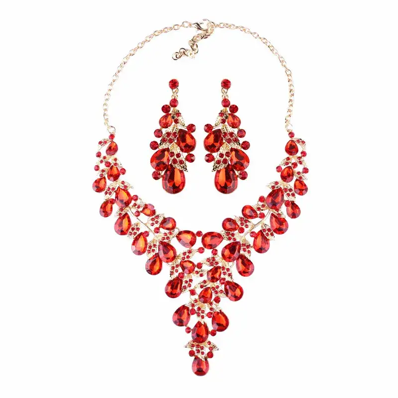 Luxury Rhinestone Necklace Earrings Set for Women - Image 15