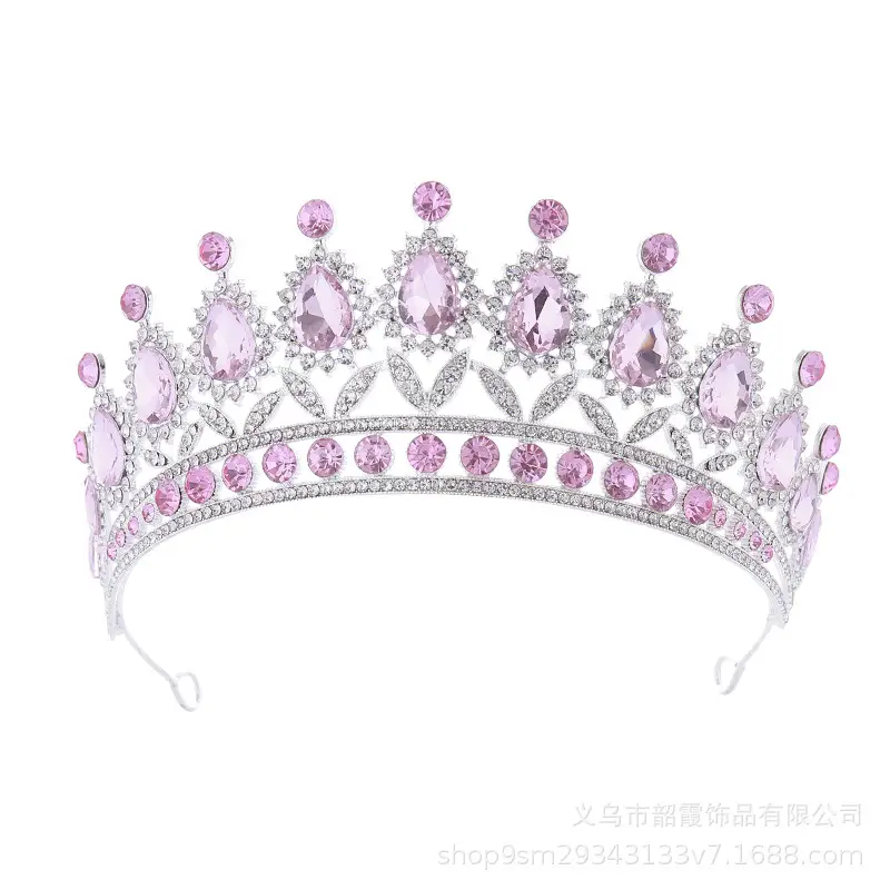 Purple Gemstone Queen's Crown for Bride & Party Wear - Image 14