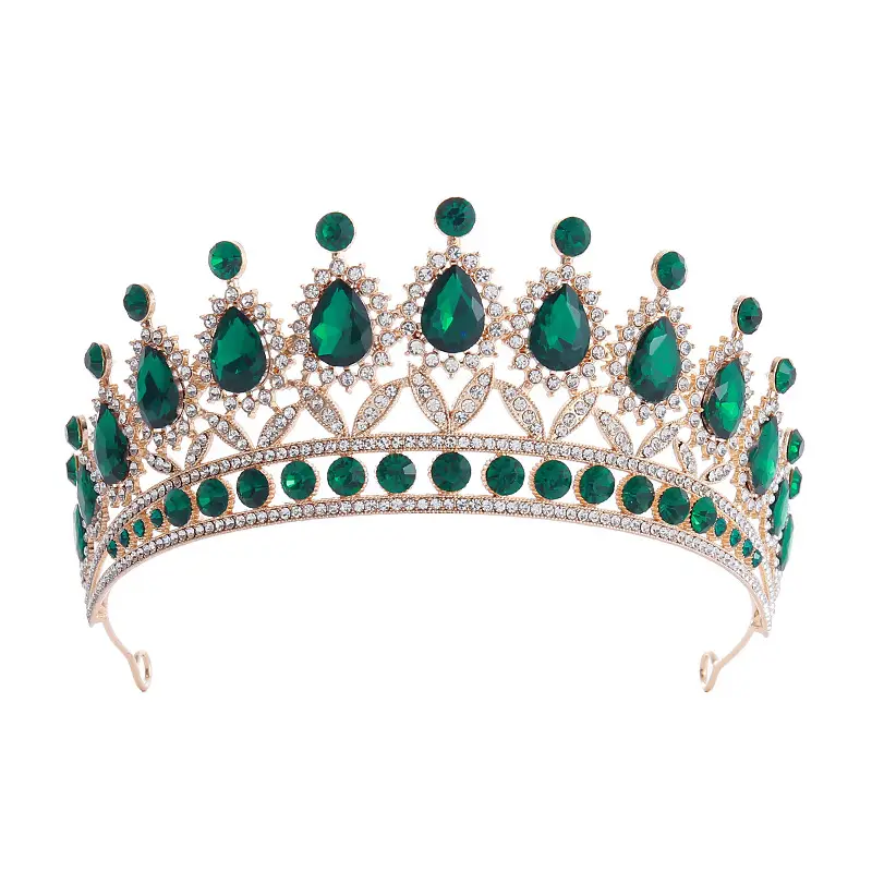 Purple Gemstone Queen's Crown for Bride & Party Wear - Image 9