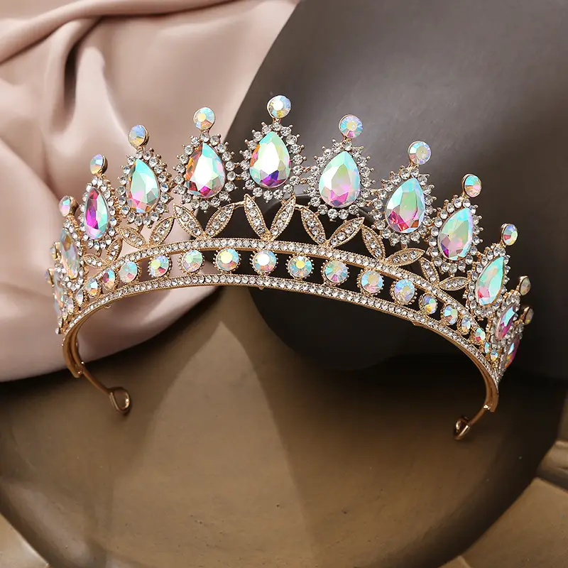 Purple Gemstone Queen's Crown for Bride & Party Wear - Image 2