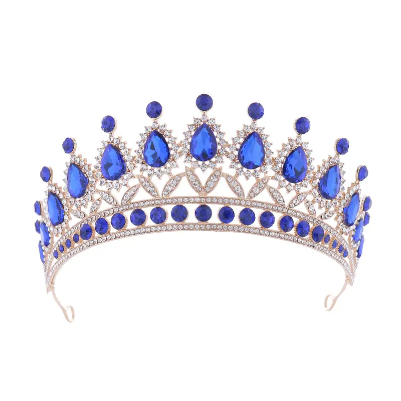 Purple Gemstone Queen's Crown for Bride & Party Wear - Image 3
