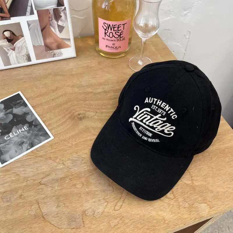Japanese Style Green Baseball Cap with Letter Embroidery