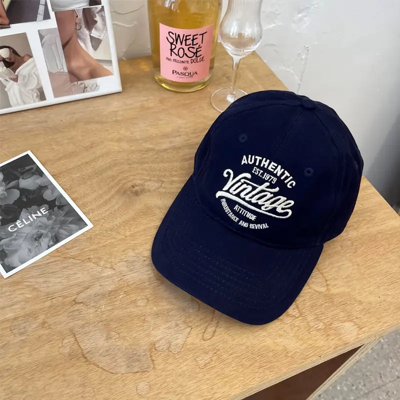 Japanese Style Green Baseball Cap with Letter Embroidery