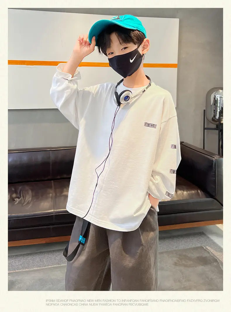 Boys Long Sleeve T-Shirt White 2025 Casual Wear — feature 11