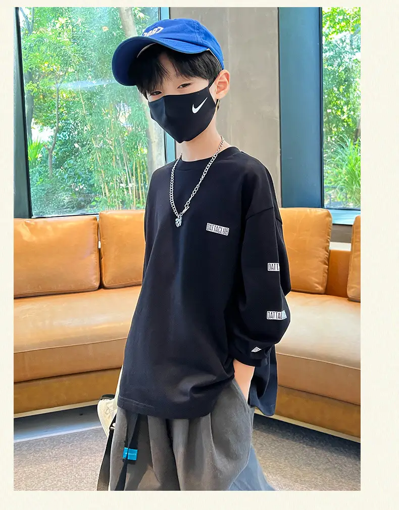 Boys Long Sleeve T-Shirt White 2025 Casual Wear — feature 13