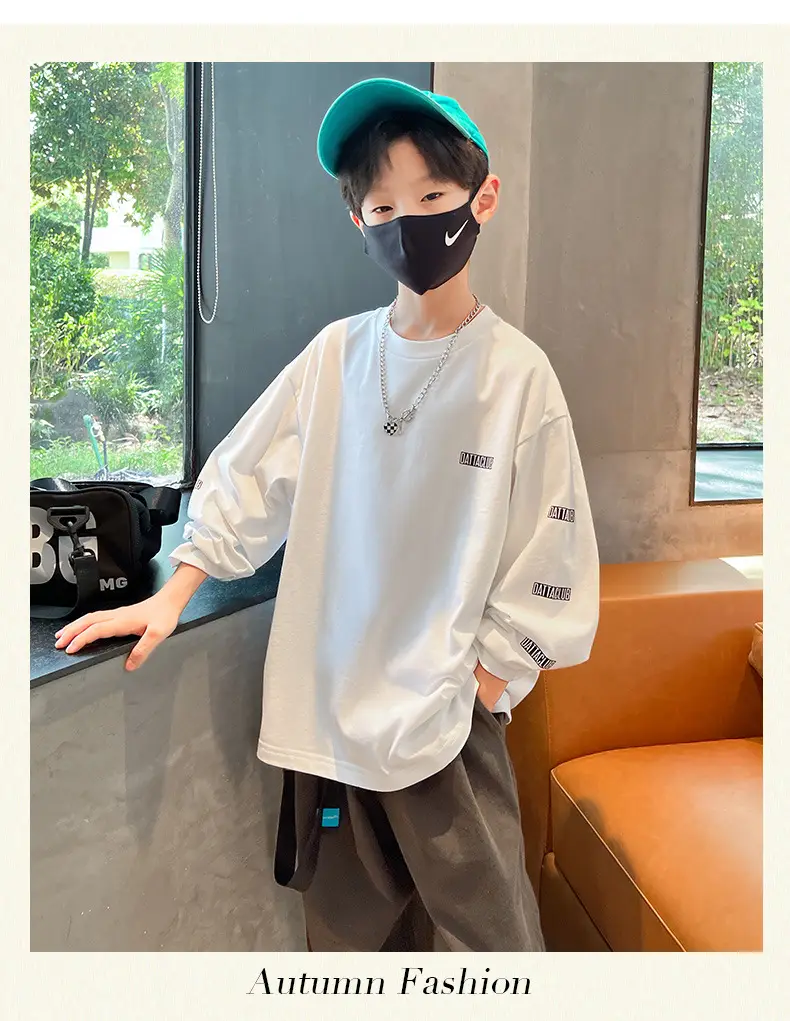 Boys Long Sleeve T-Shirt White 2025 Casual Wear — feature 9