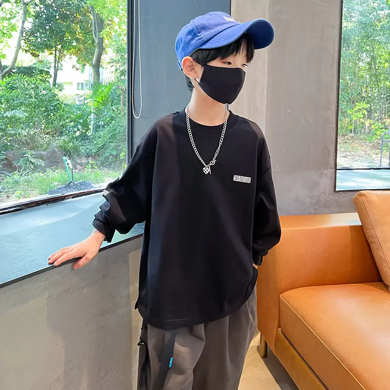 Boys Long Sleeve T-Shirt White 2025 Casual Wear