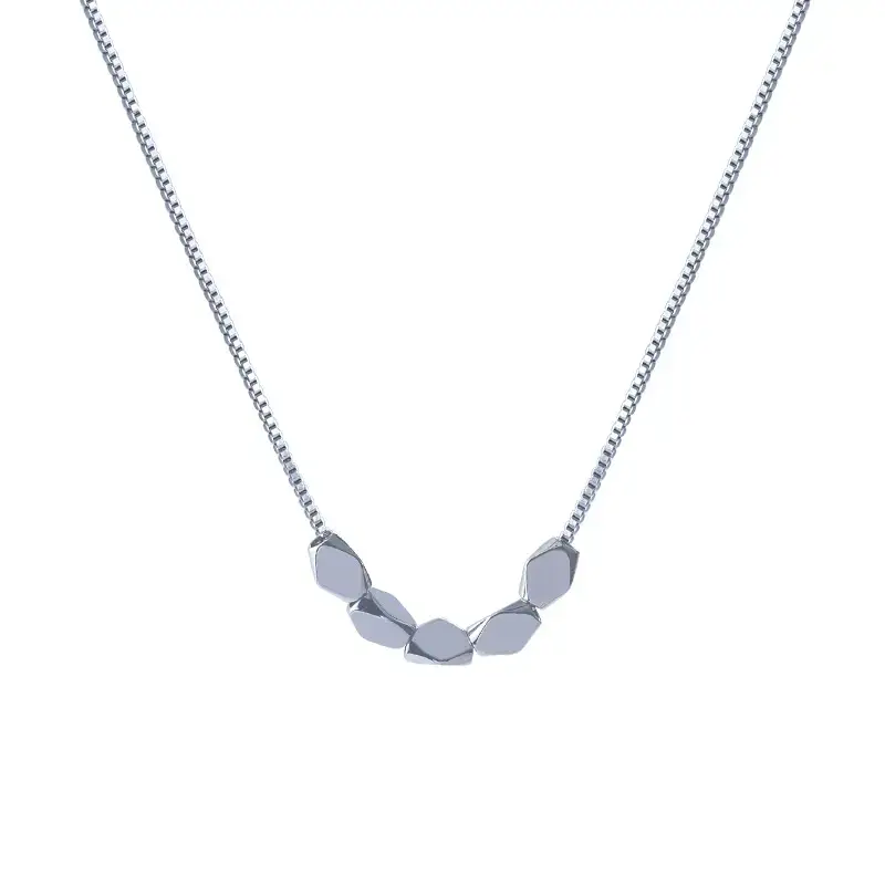 Geometric Diamond Necklace Women Cold Style Silver Cold - Image 6